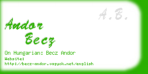 andor becz business card